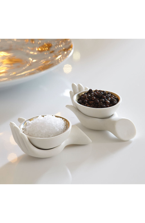 Jonathan Adler Eve Salt & Pepper Cellars Set In White/gold