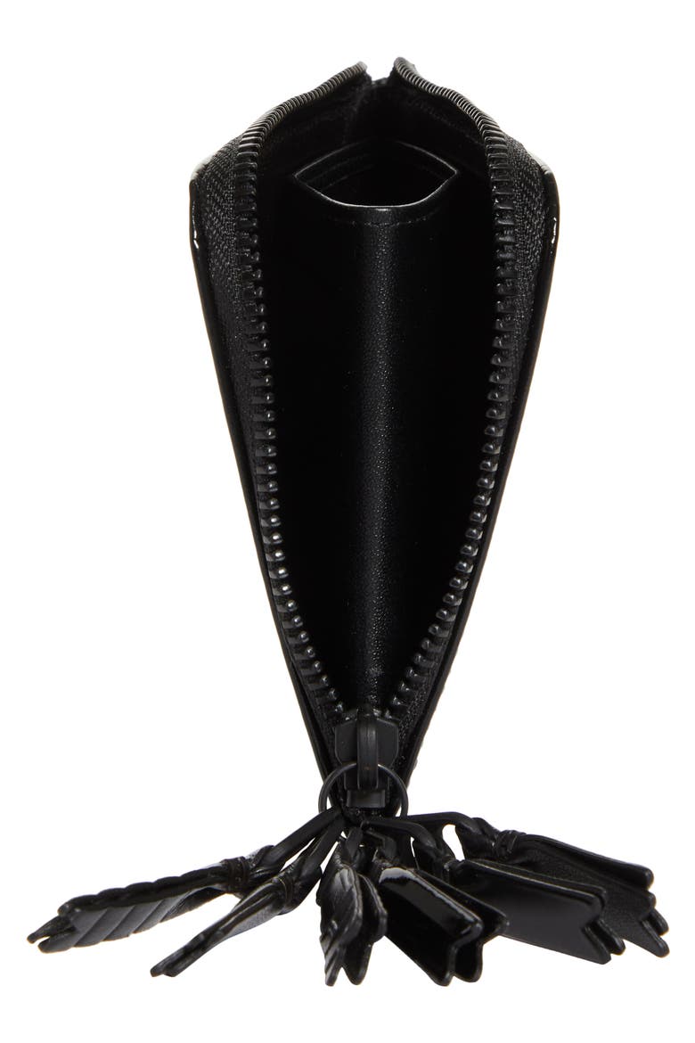 Zipper Medley Leather Half Zip Wallet, Alternate, color, BLACK