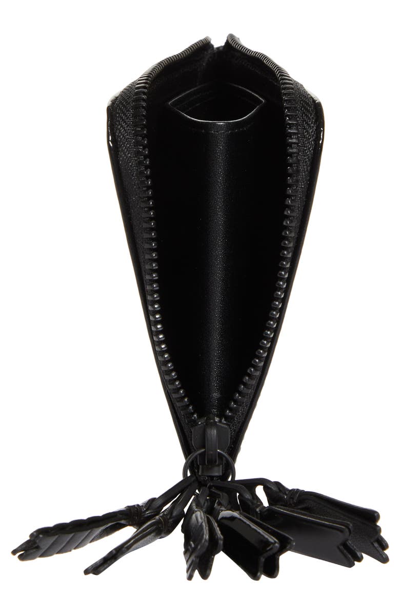 Comme des Garçons Wallets Zipper Medley Leather Half Zip Wallet, Alternate, color, Black