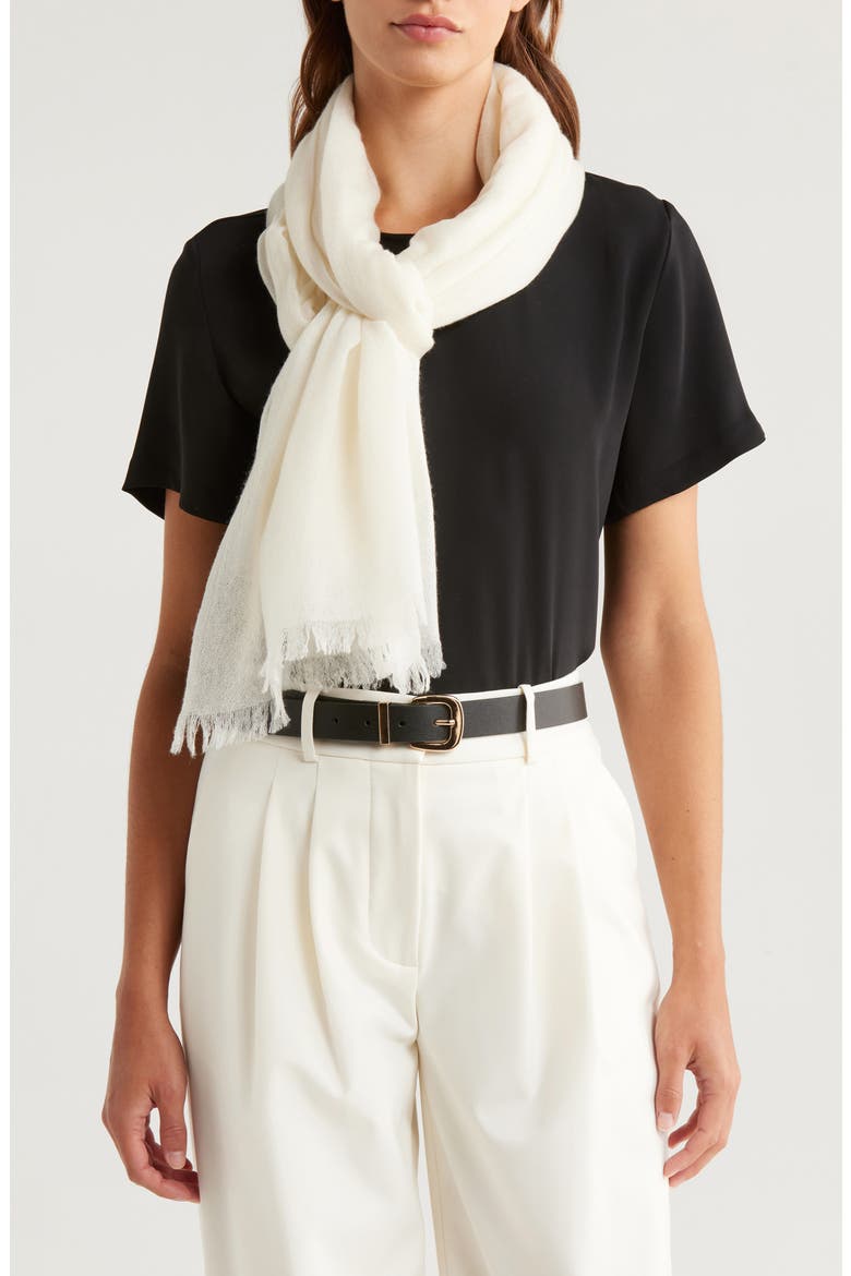 Textured Cashmere Scarf, Main, color, IVORY TOFU