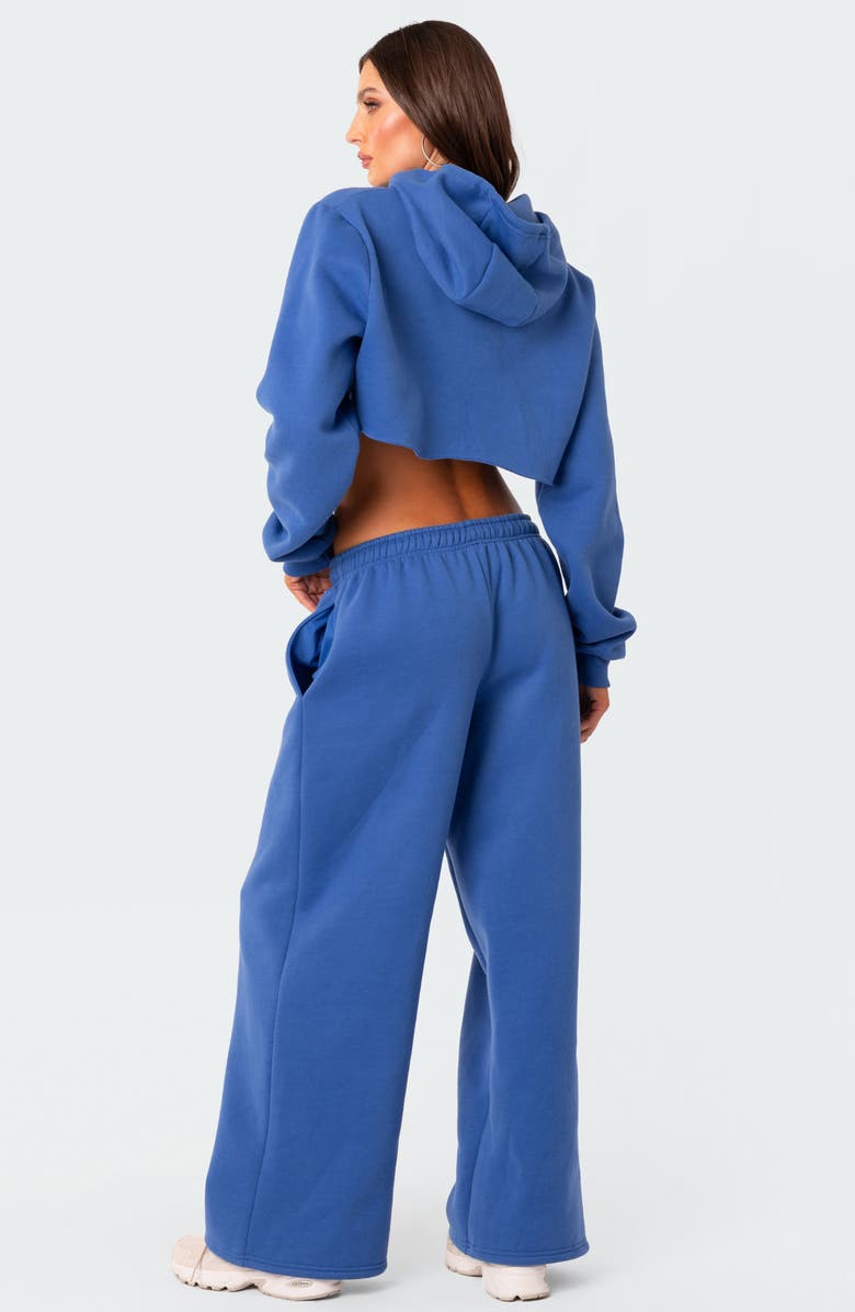 EDIKTED Breanna Low Rise Wide Leg Sweatpants, Alternate, color, Blue
