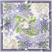 Elizabetta Lilac Garden - Hand Rolled Silk Foulard for Women