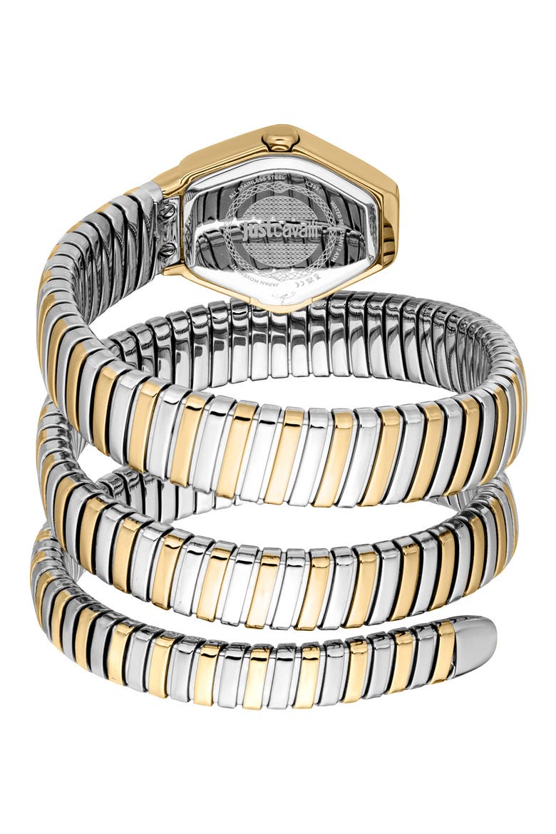 Romina Snake Wraparound Bracelet Watch, 22.5mm x 28.5mm, Alternate, color, SILVER/ GOLD