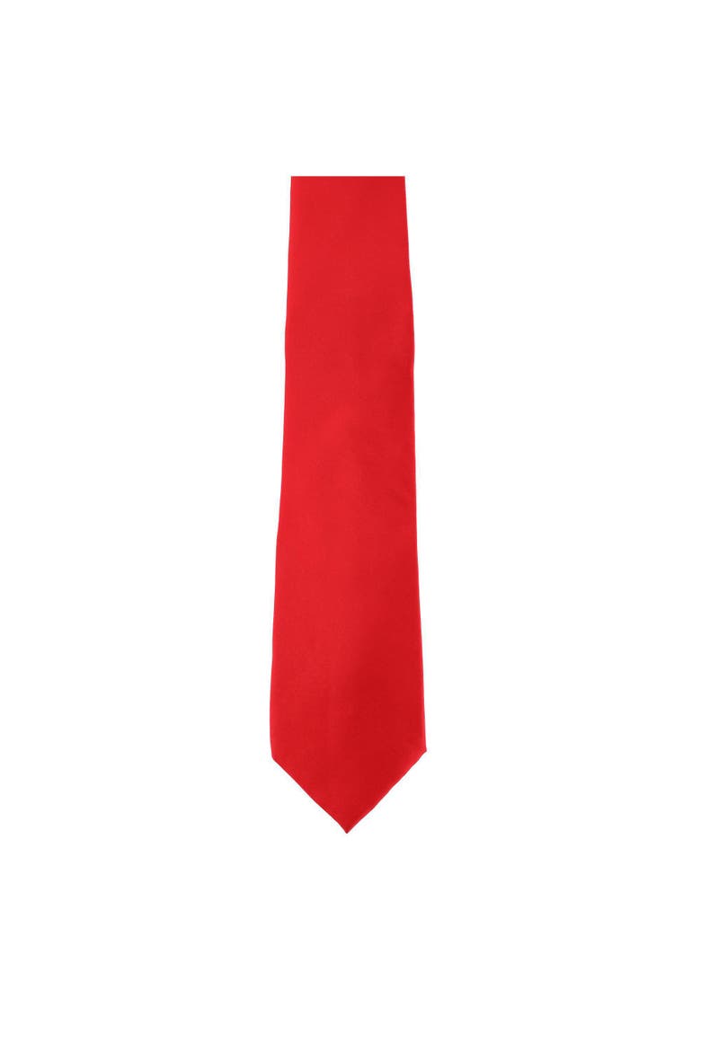 Sutton Solid Color Silk Necktie, Alternate, color, Red