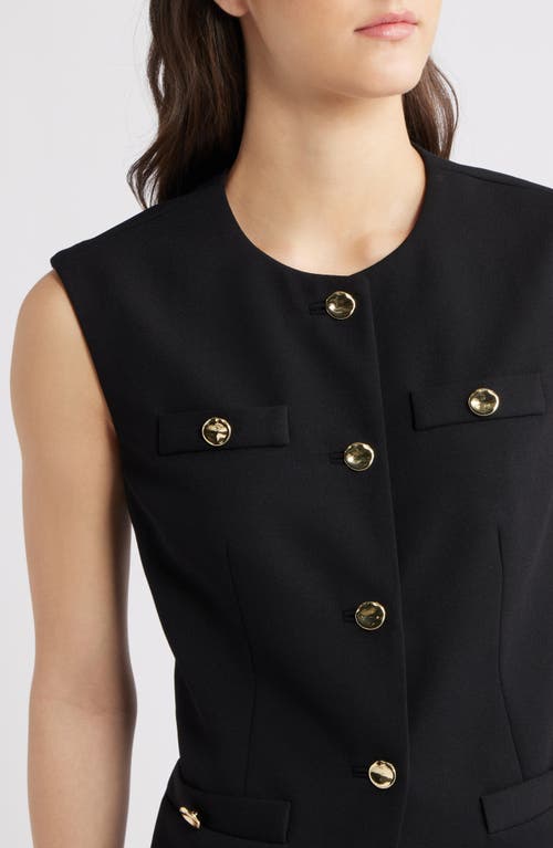 Anne Klein Longline Crepe Vest In Black
