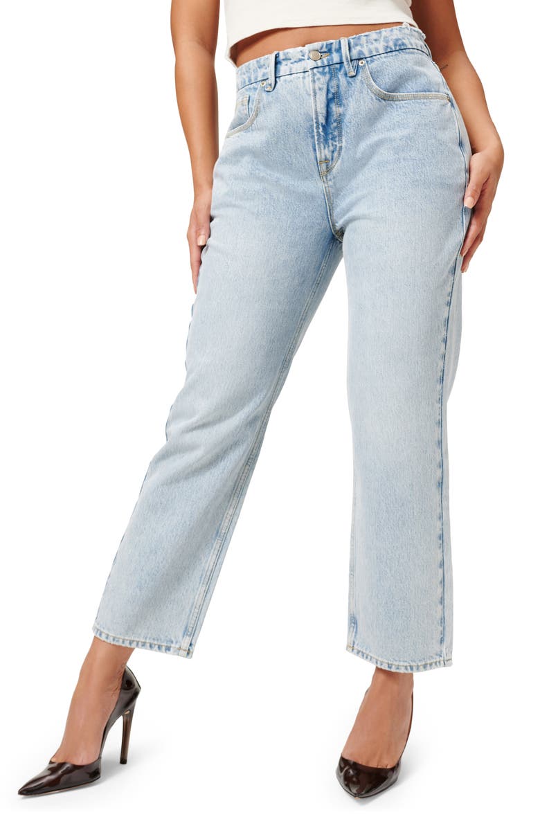 Good American '90s Duster Straight Leg Jeans, Main, color,