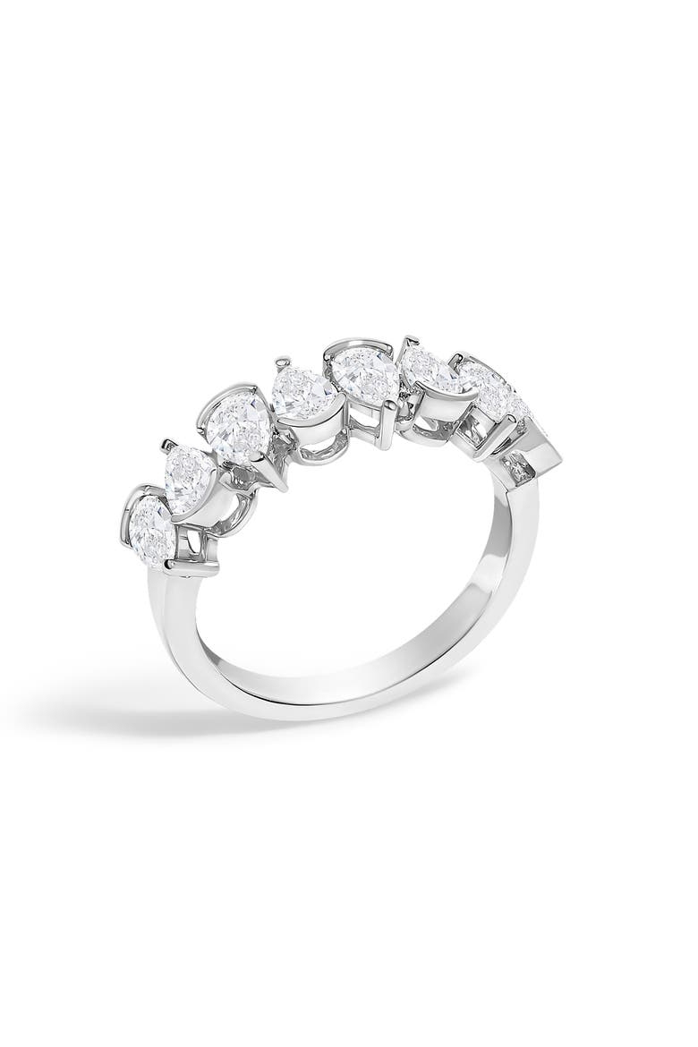 14K Gold 1 2/3 Cttw Lab Grown Pear Shaped Diamond Band Ring, Alternate, color, White Gold