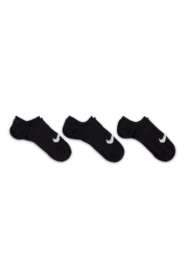 Everyday Plus Assorted 3-Pack No-Show Socks, Alternate, color, BLACK/ WHITE