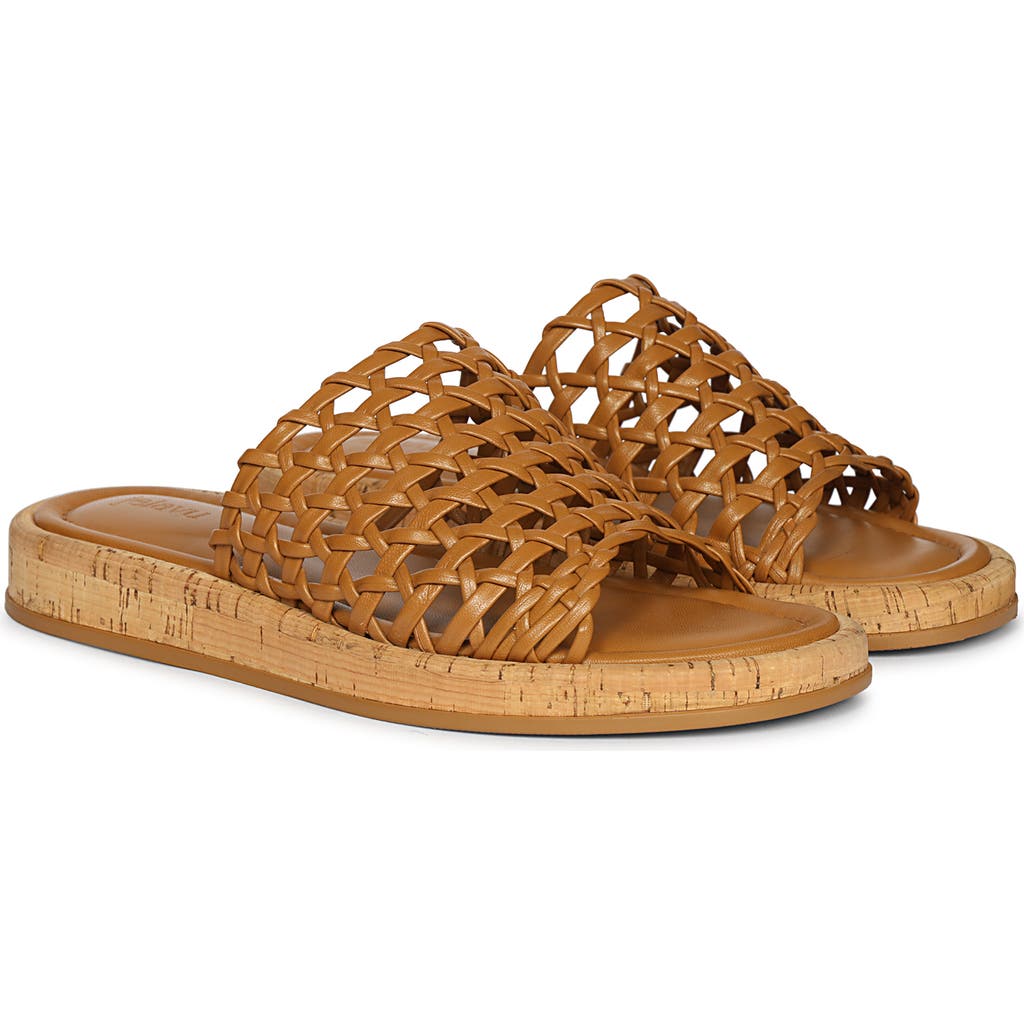 Jelavu Cloud Woven Leather Cork Slide Sandal In Cognac