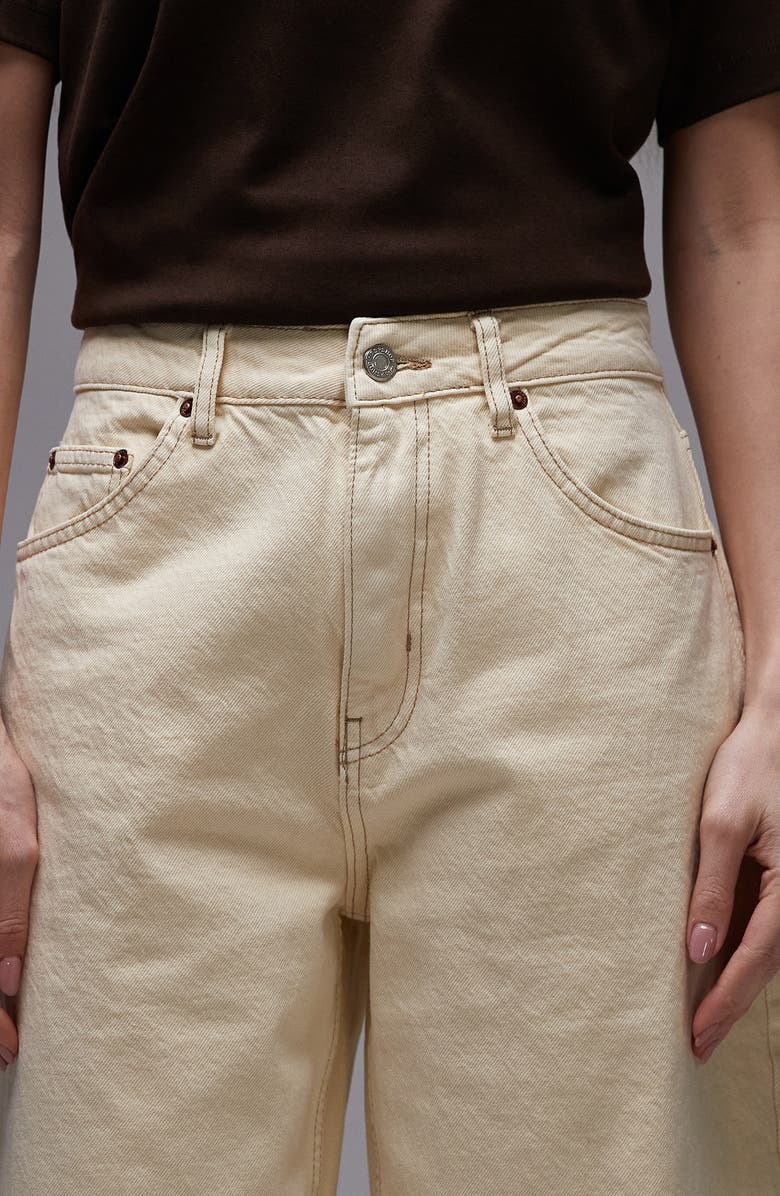 Topshop Barrel Leg Jeans, Alternate, color, Buttermilk