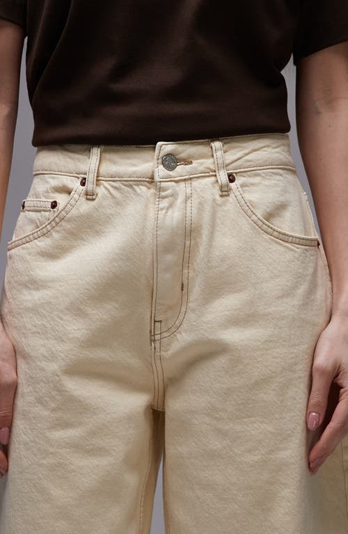 Topshop Barrel Jeans In Buttermilk-yellow In Buttermilk
