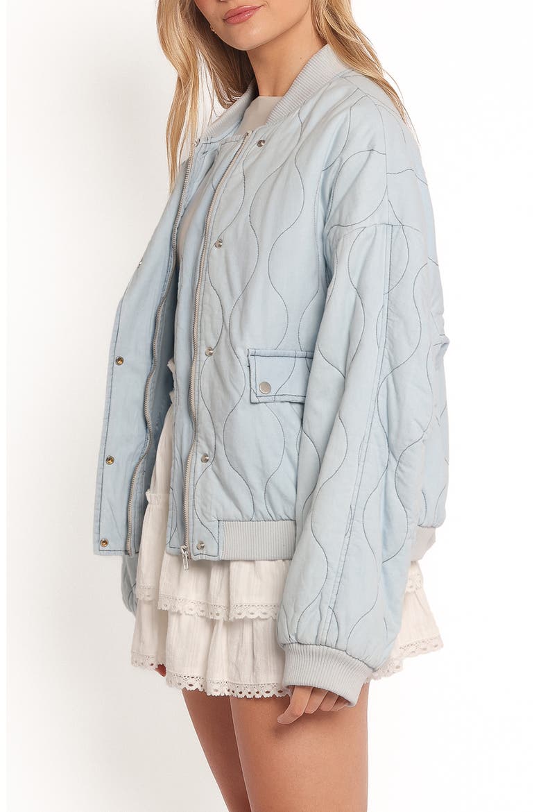 Keah Onion Quilted Bomber Jacket, Alternate, color, BLUE