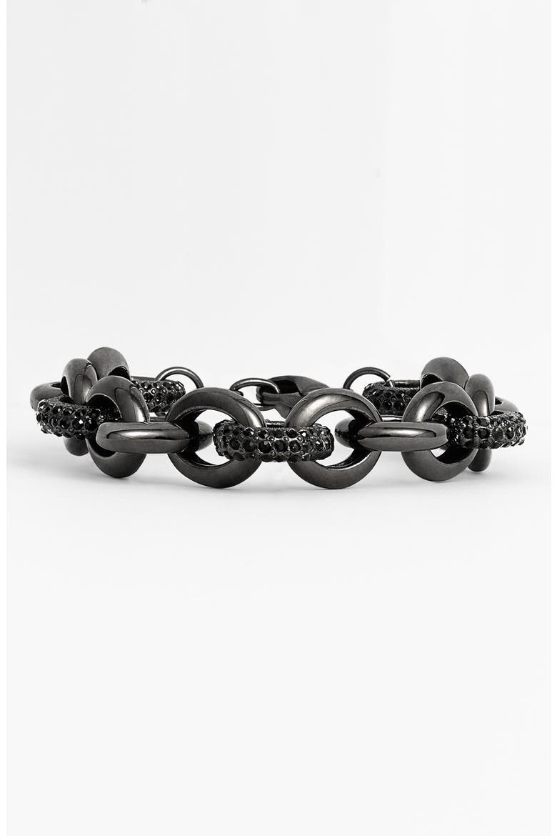 Link Bracelet, Main, color, HEMATITE/ JET