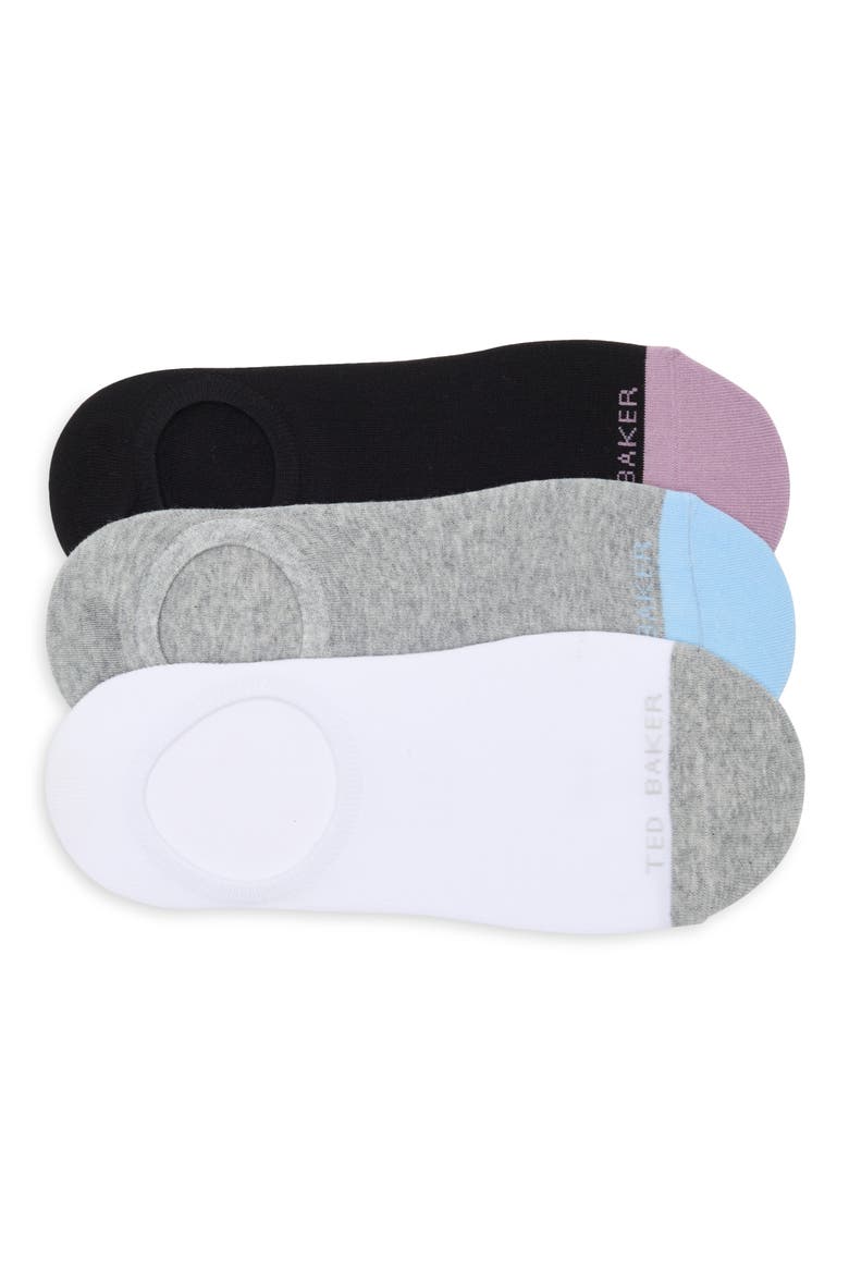 Pack of 3 No Show Socks, Main, color, MEDIUM GREY