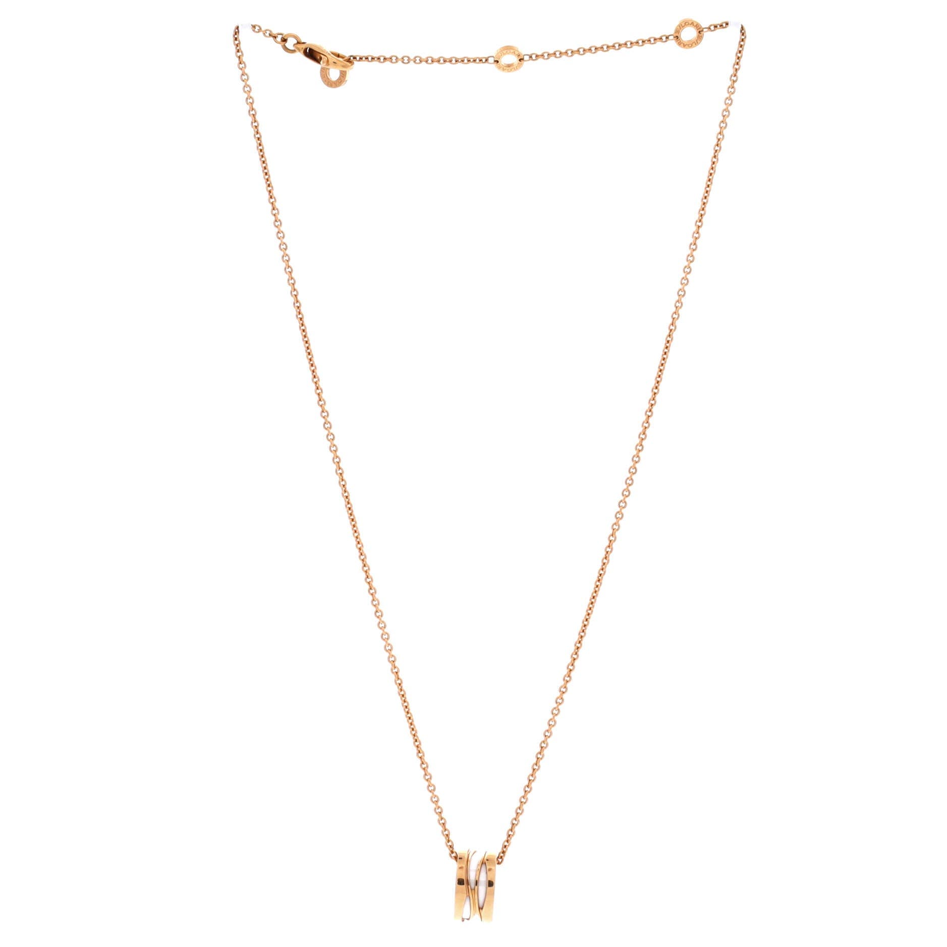 B.Zero1 Design Legend Zaha Hadid Pendant Necklace 18K Rose Gold with Ceramic, Alternate, color, Metallic Gold
