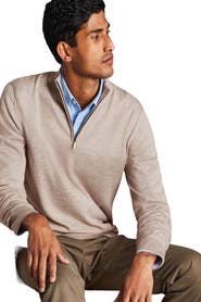 Charles Tyrwhitt Pure Merino Zip Neck Sweater