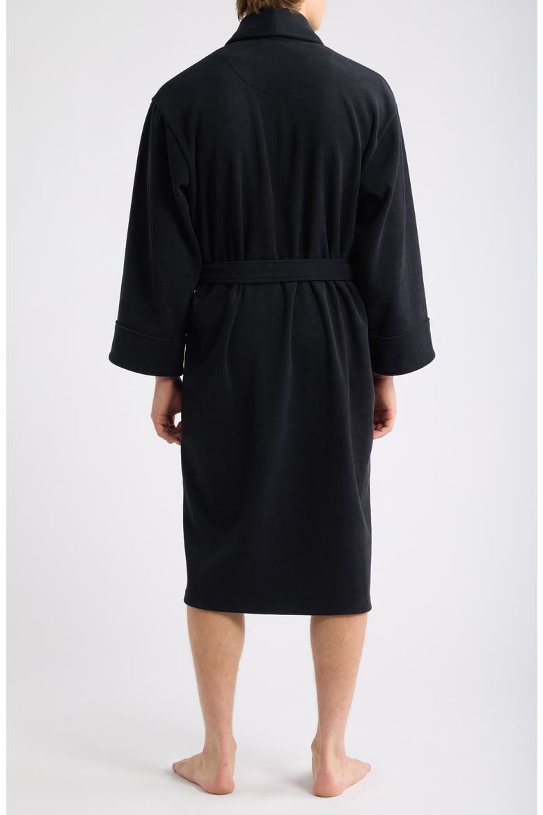 Fleece Shawl Collar Robe, Alternate, color, BLACK