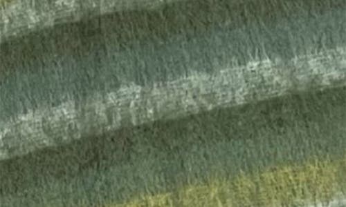Marcus Adler Stripe Woven Fringe Scarf In Green