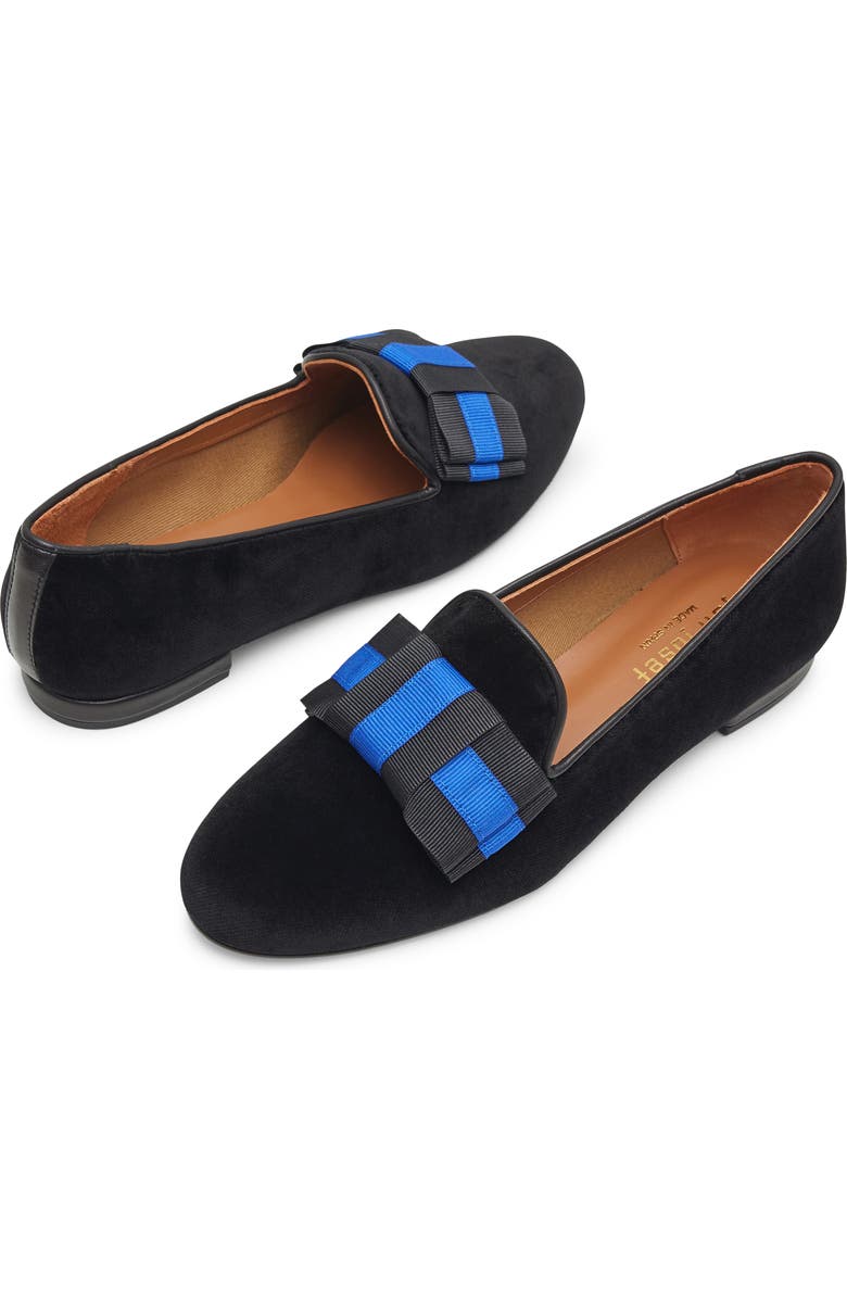 Jon Josef Gatsby Bow Velvet Venetian Loafer, Alternate, color, Black Velvet