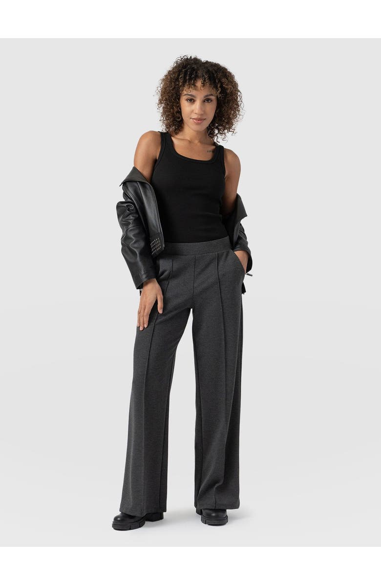 Saint + Sofia Keller Wide Leg Pant, Alternate, color, Charcoal