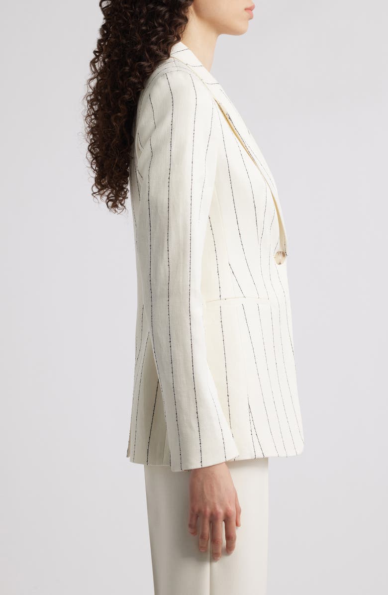 BOSS Jia Pinstripe Linen Blend Blazer, Alternate, color, 