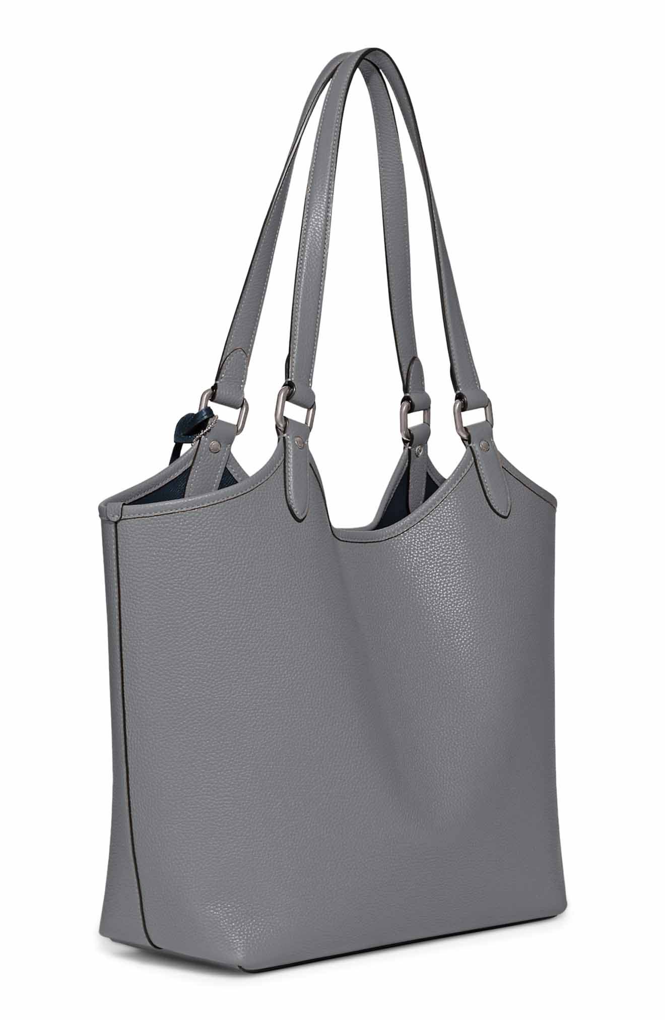 Polished Pebble Leather Day Tote, Alternate, color, LH/ GREY BLUE