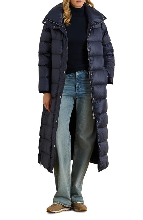 Ralph Lauren Lauren Maxi Soft Long Puffer Coat In Blue