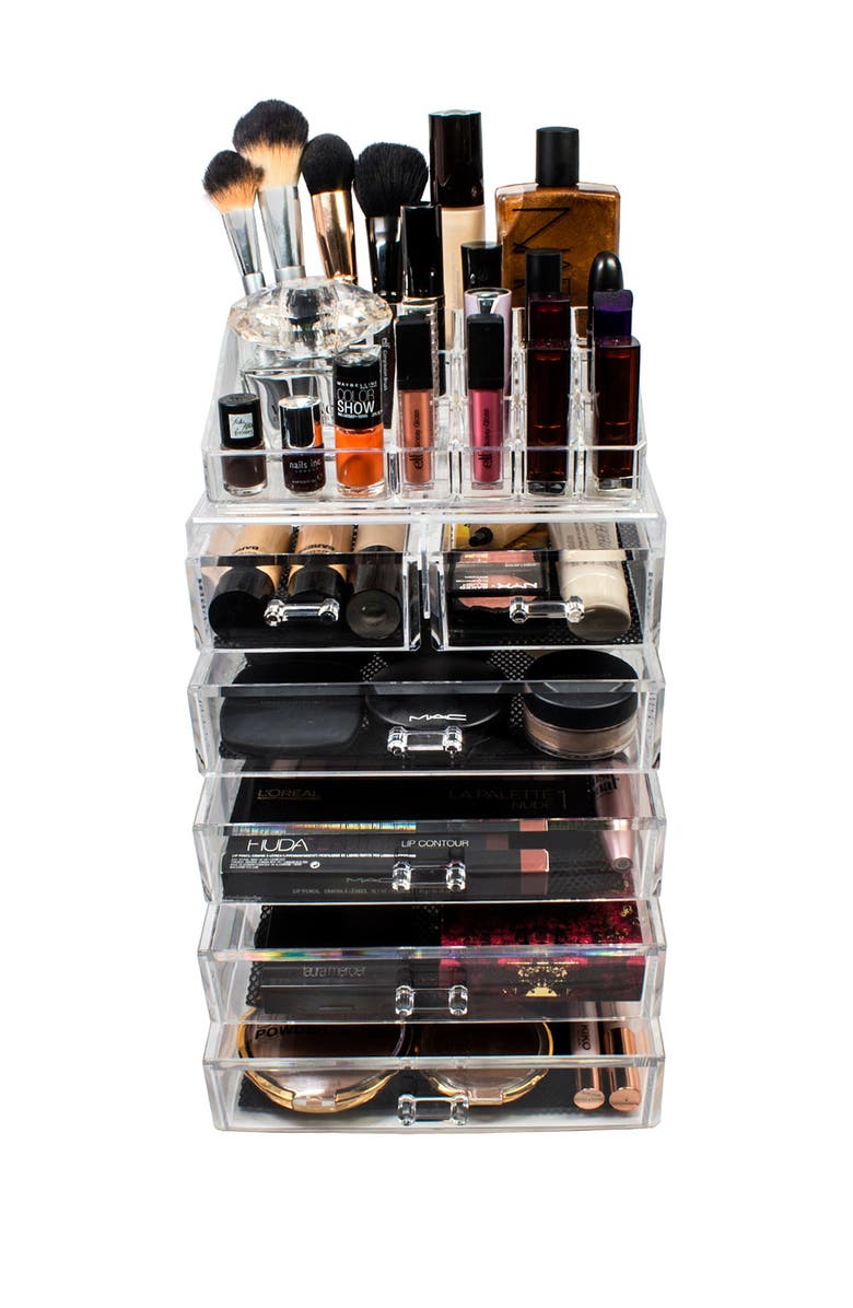 SORBUS Acrylic 6 Drawer & Top Organizer Cosmetics Makeup & Jewelry Storage Case Display Set, Alternate, color, Clear