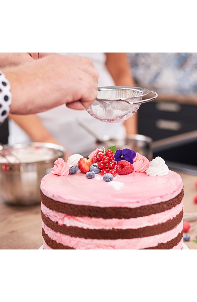Rosle Stainless Steel Round Handle Fine Mesh Kitchen Strainer, 6.3-inch, Alternate, color, Silver