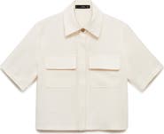 MANGO Flap Pocket Short Sleeve Button-Up Shirt
