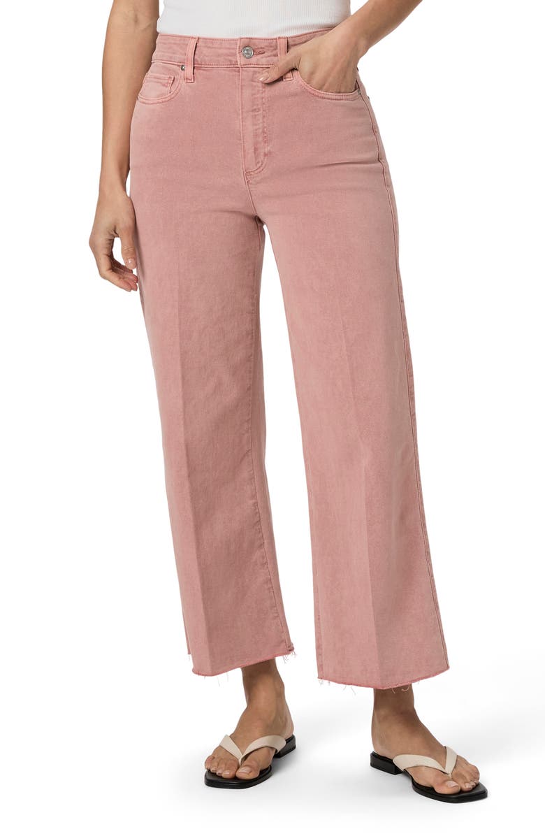 PAIGE Anessa Raw Hem High Waist Wide Leg Jeans, Main, color,