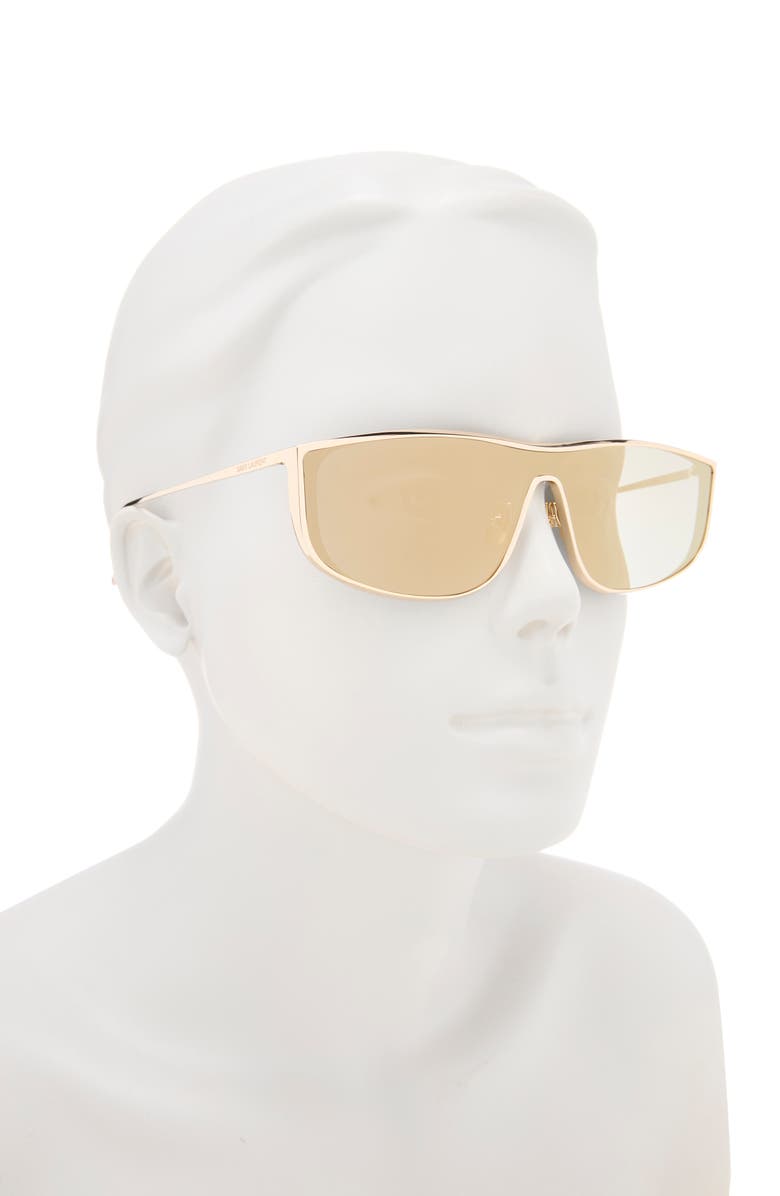 Saint Laurent 99mm Shield Sunglasses, Alternate, color, Gold Gold Bronze