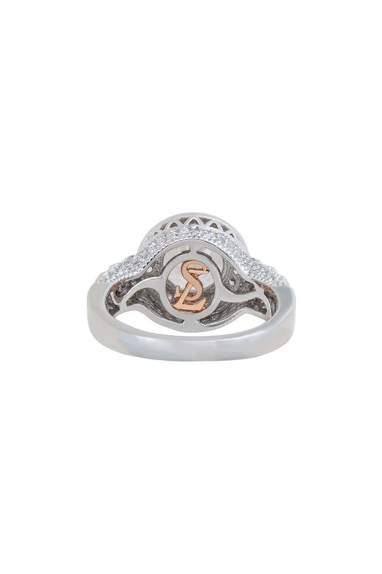 Cubic Zirconia Pavé Engagement Ring, Alternate, color, WHITE