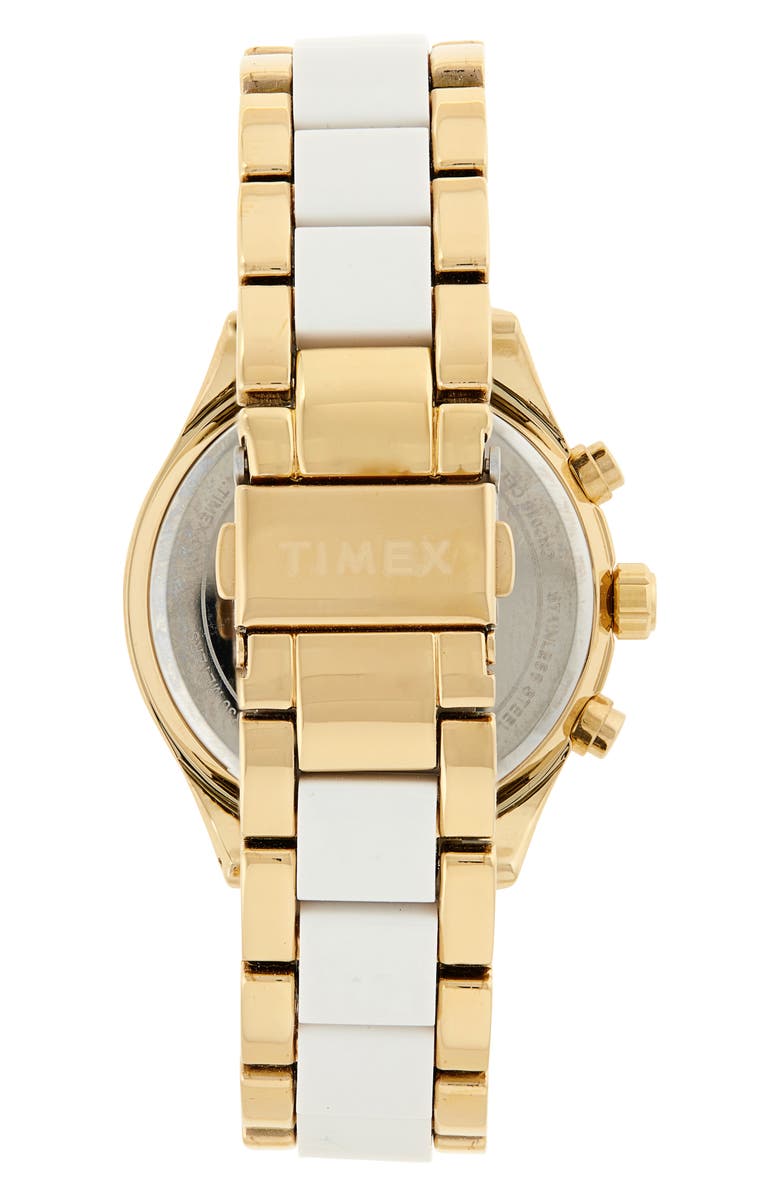 Timex<sup>®</sup> Chronograph Stainless Steel Two-Tone Bracelet Watch, 38mm, Alternate, color, Two Tone Gold