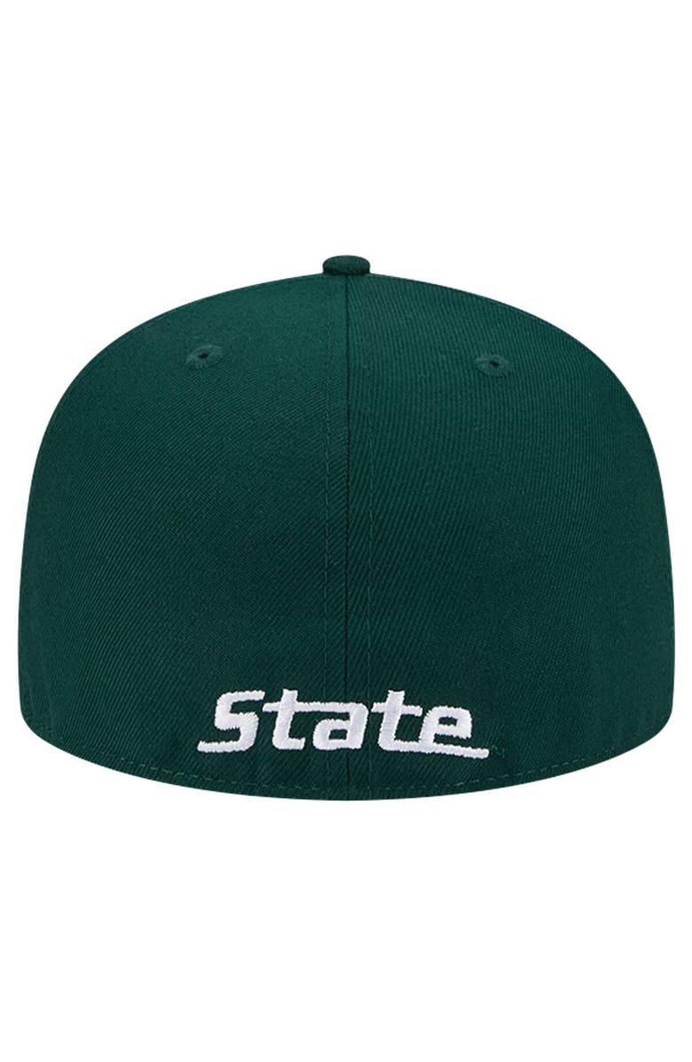New Era Men's New Era Green  Michigan State Spartans Throwback 59FIFTY Fitted Hat, Alternate, color, 