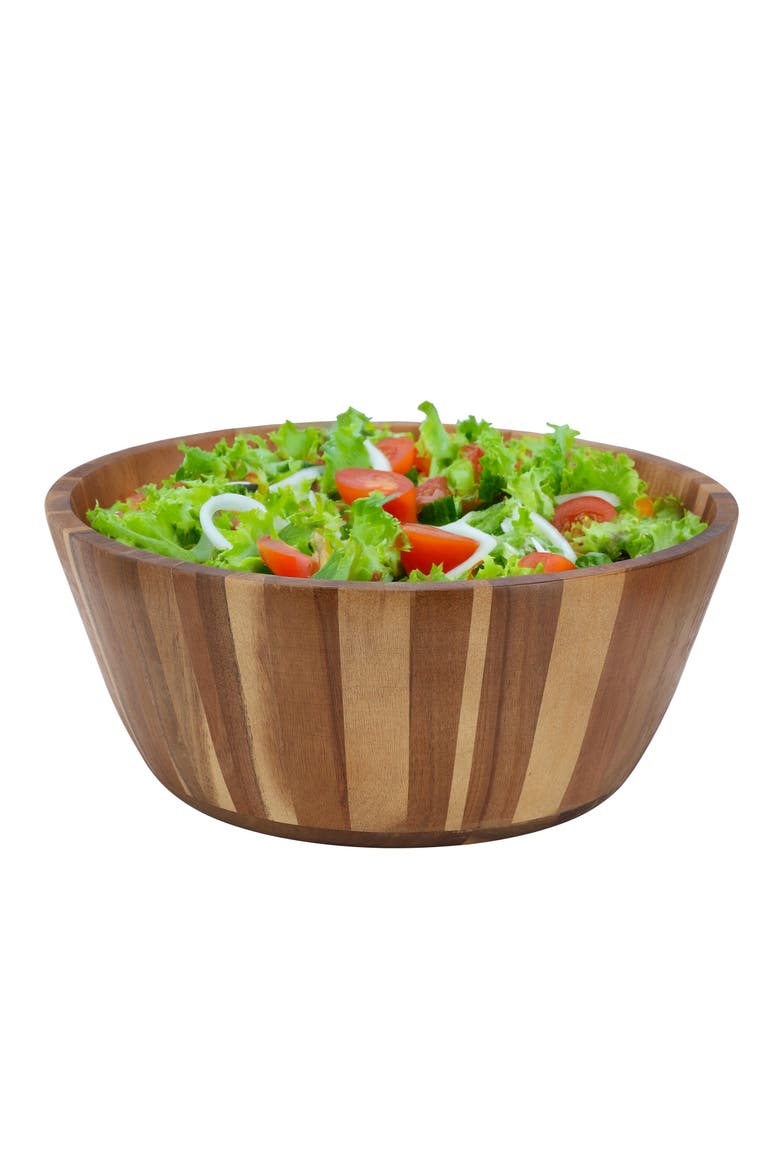 13.8 Inch Jumbo Acacia Wood Salad Bowl, Main, color, Acacia