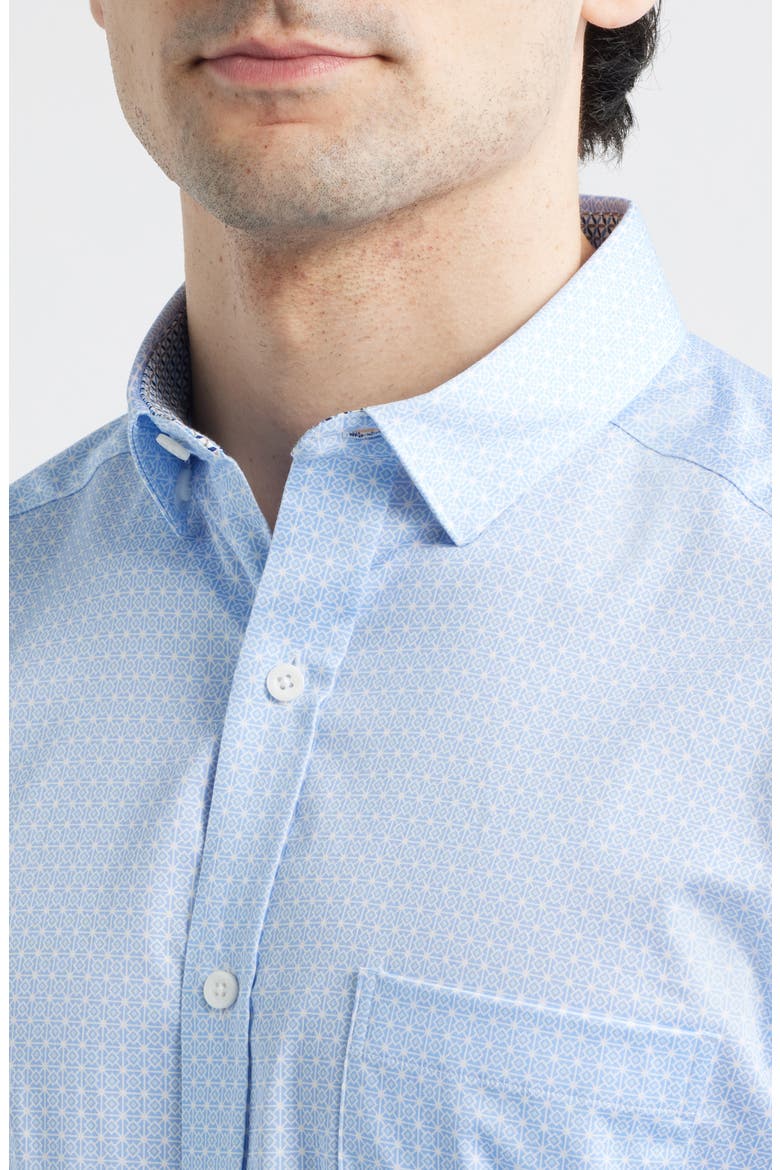 Logan Print Button-Up Shirt, Alternate, color, BLUE LAYERED DIAMOND