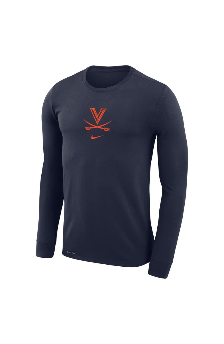 Nike Men's Nike  Navy Virginia Cavaliers Basketball Shootaround Long Sleeve T-Shirt, Alternate, color, 