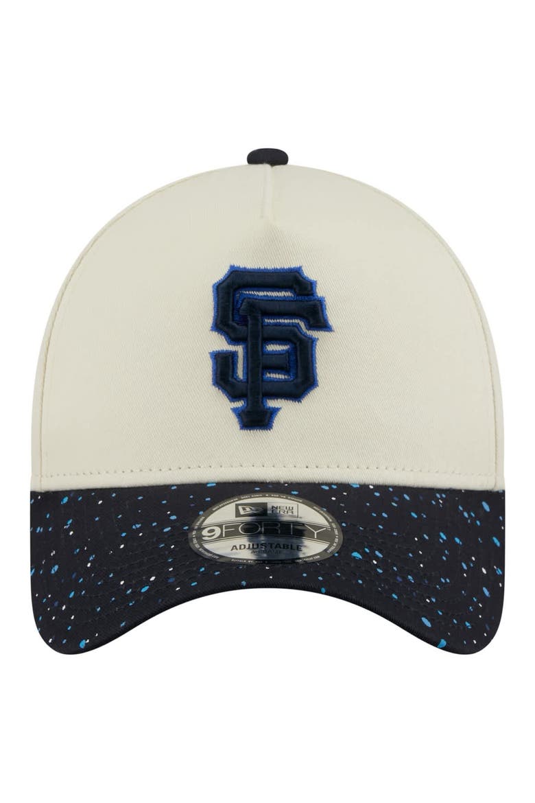 Men's New Era  Cream San Francisco Giants Speckle A-Frame 9FORTY Adjustable Hat, Alternate, color, Cream