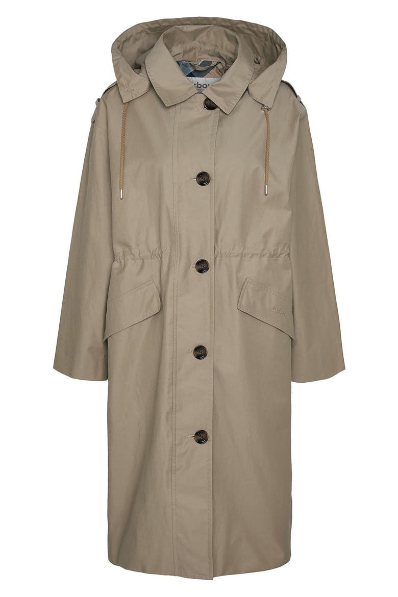Fearne Waterproof Jacket with Removable Hood, Alternate, color, LIGHT TRENCH/ SKY DRESS TARTAN