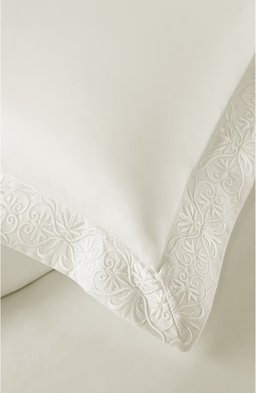 Pure Parima Egyptian Cotton Sateen Embroidered 3-piece Ariane Duvet Cover Set In Neutral