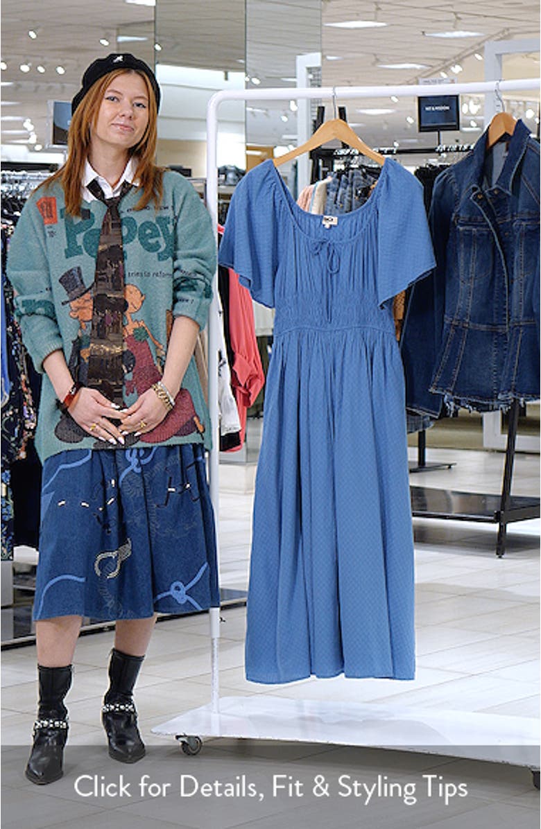 Yemanja Short Sleeve Cotton Fit & Flare Dress, sales video thumbnail