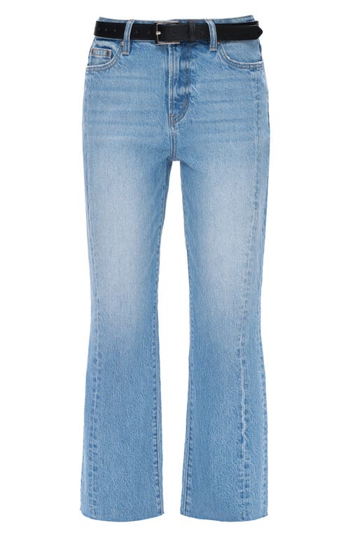 Bayeas High Waist Relaxed Raw Hem Straight Leg Jeans In Blue