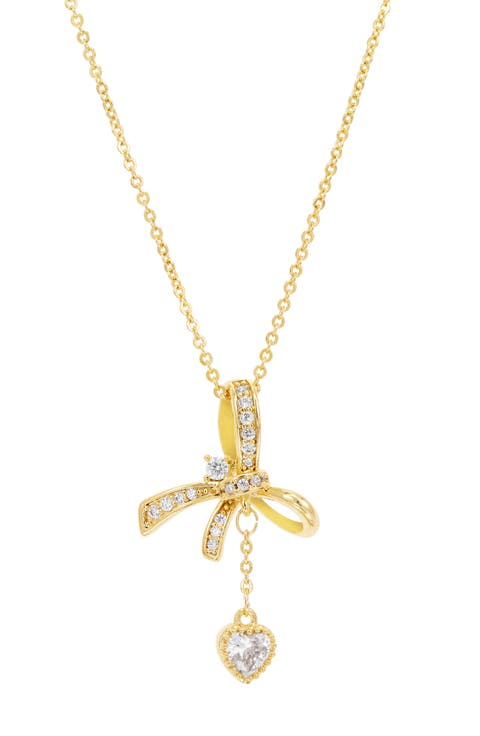 Cubic Zirconia Bow Pendant Necklace