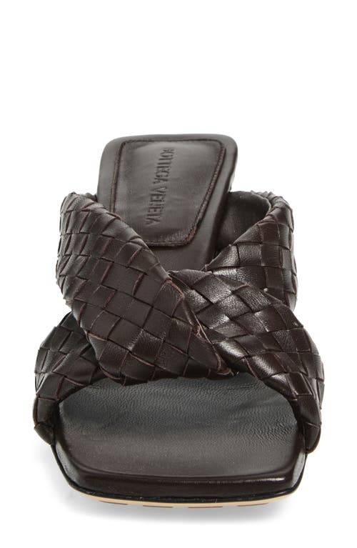 Bottega Veneta Riva Square Toe Kitten Heel Intrecciato Sandal In Pink