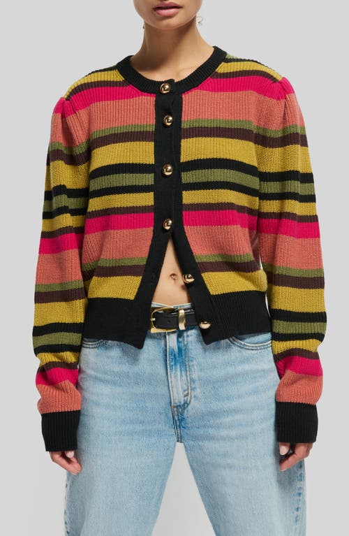 Shop Nation Ltd Carmela Stripe Cotton & Alpaca Cardigan In Vintage Stripe