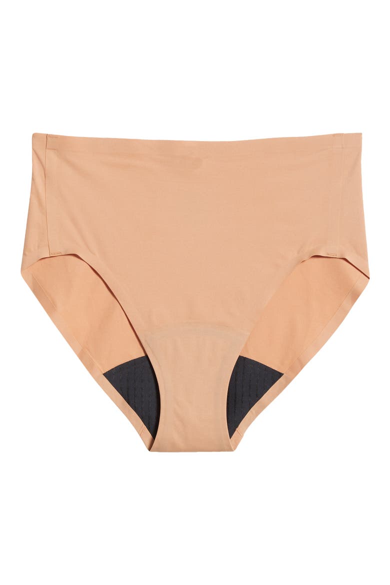 Seamless High Waist Lycra® Xtra Lite Leakproof Briefs, Alternate, color, SMOOTH TERRACOTTA