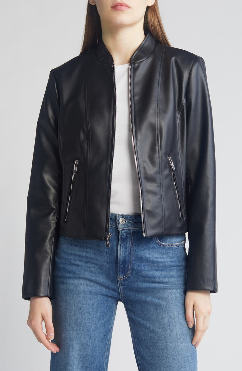 Via Spiga Faux Leather Jacket, Alternate, color,