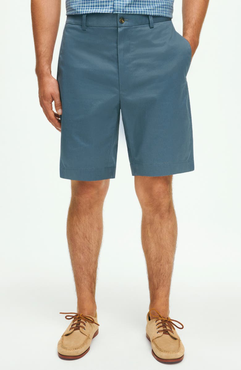Brooks Brothers Flat Front Stretch Chino Shorts, Main, color,