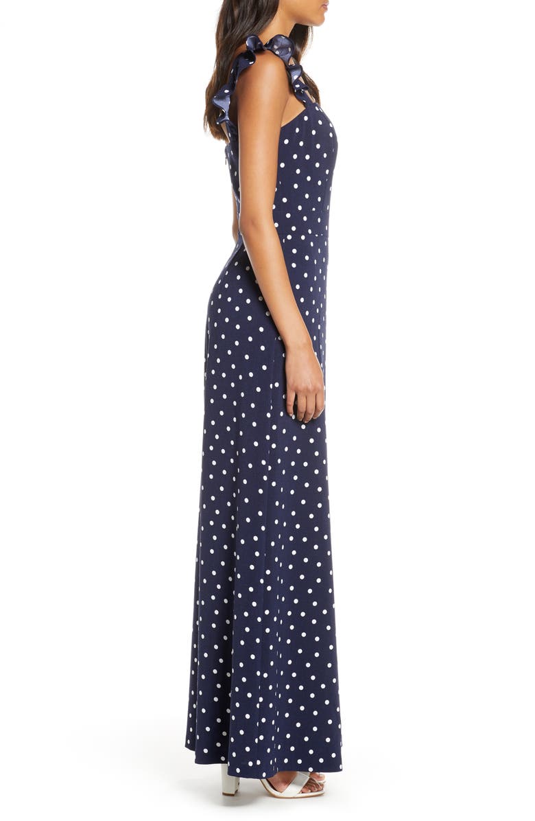 Eliza J Polka Dot Wide Leg Jumpsuit, Alternate, color, 